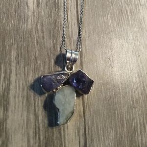 Raw stone pendant (chain not included)